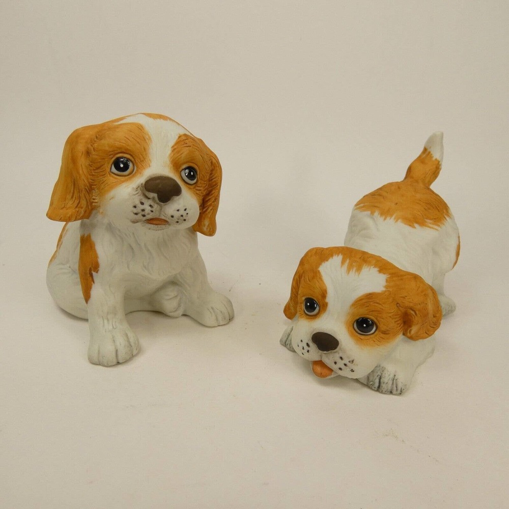 Homeco “1407” Cocker Spaniel Figurines set of 2-puppies KDJX#